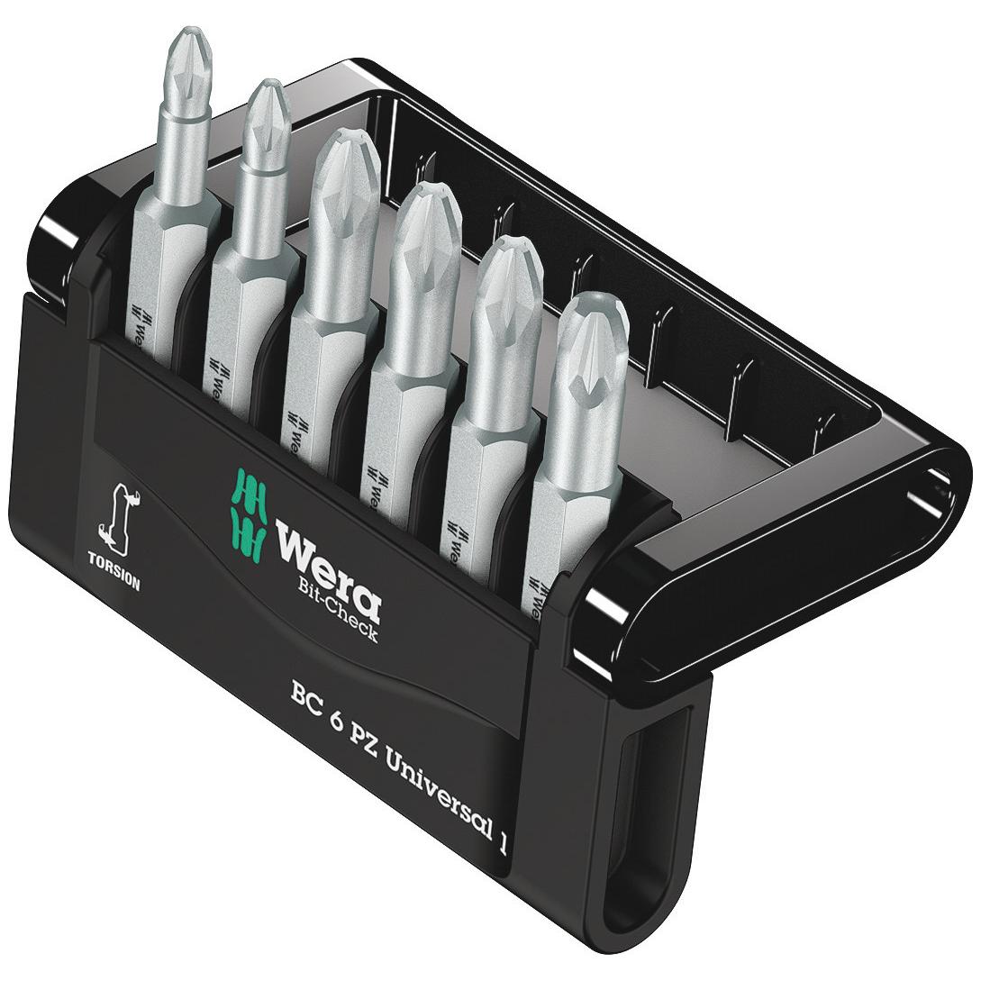 Wera, Bits, Bit-Check 6 PZ Universal 1 (Kreuz Pozidriv PZ M1, Kreuz Pozidriv PZ M2, Kreuz Pozidriv PZ M3)