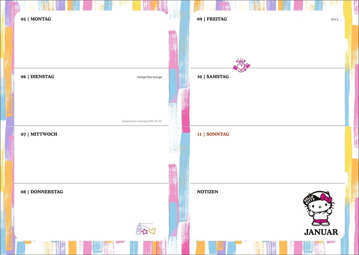 Image du produit Hello Kitty Schülerkalender A5 2026 - 17 Monate ab August 2025 (A5, 1 semaine / 2 pages)
