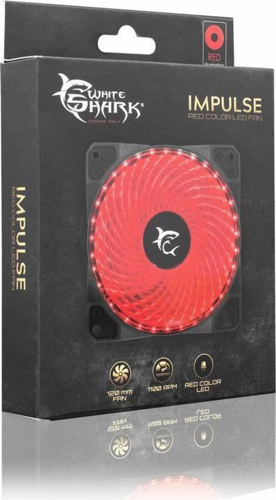 Actual product image White Shark Housing cooler Impulse, 120mm, with red LED illumination (120 mm, 1x)