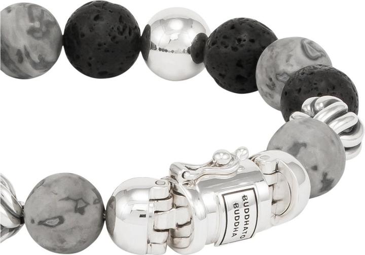 Produktbild Buddha to Buddha Armband Spirit Bead Mix Grauer Picasso Jaspis 188MG E (19 cm, Silber 925)