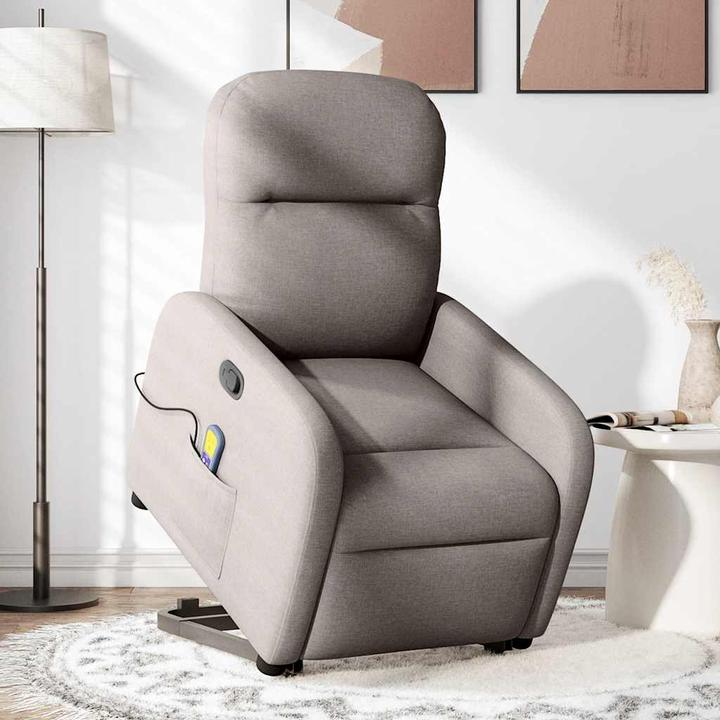 Actual product image VidaXL Massage chair with stand-up aid Taupe fabric