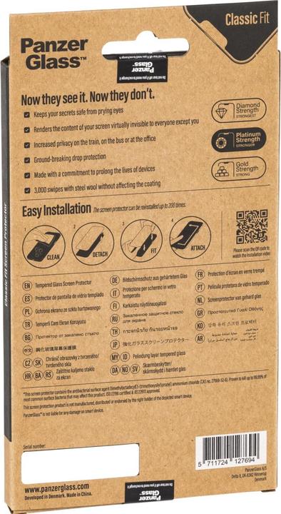 Actual product image PanzerGlass Screen Protector (1 Piece, Apple iPhone 13 Pro Max, Apple iPhone 14 Plus)