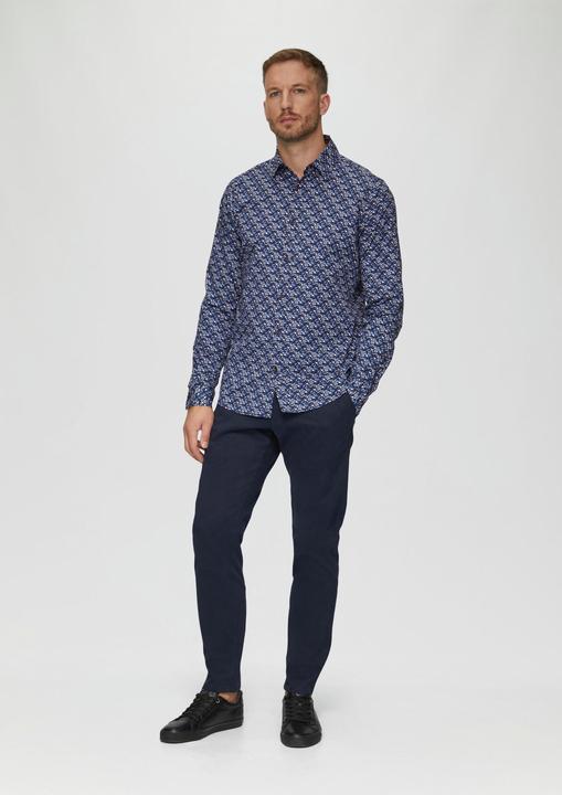 Immagine prodotto s.Oliver Hemd Slim Fit: Popeline-Hemd mit All-over-Print (S)
