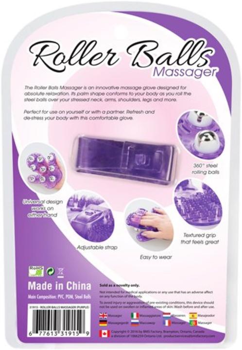 Produktbild PowerBullet Roller Balls Massagehandschuh Lila