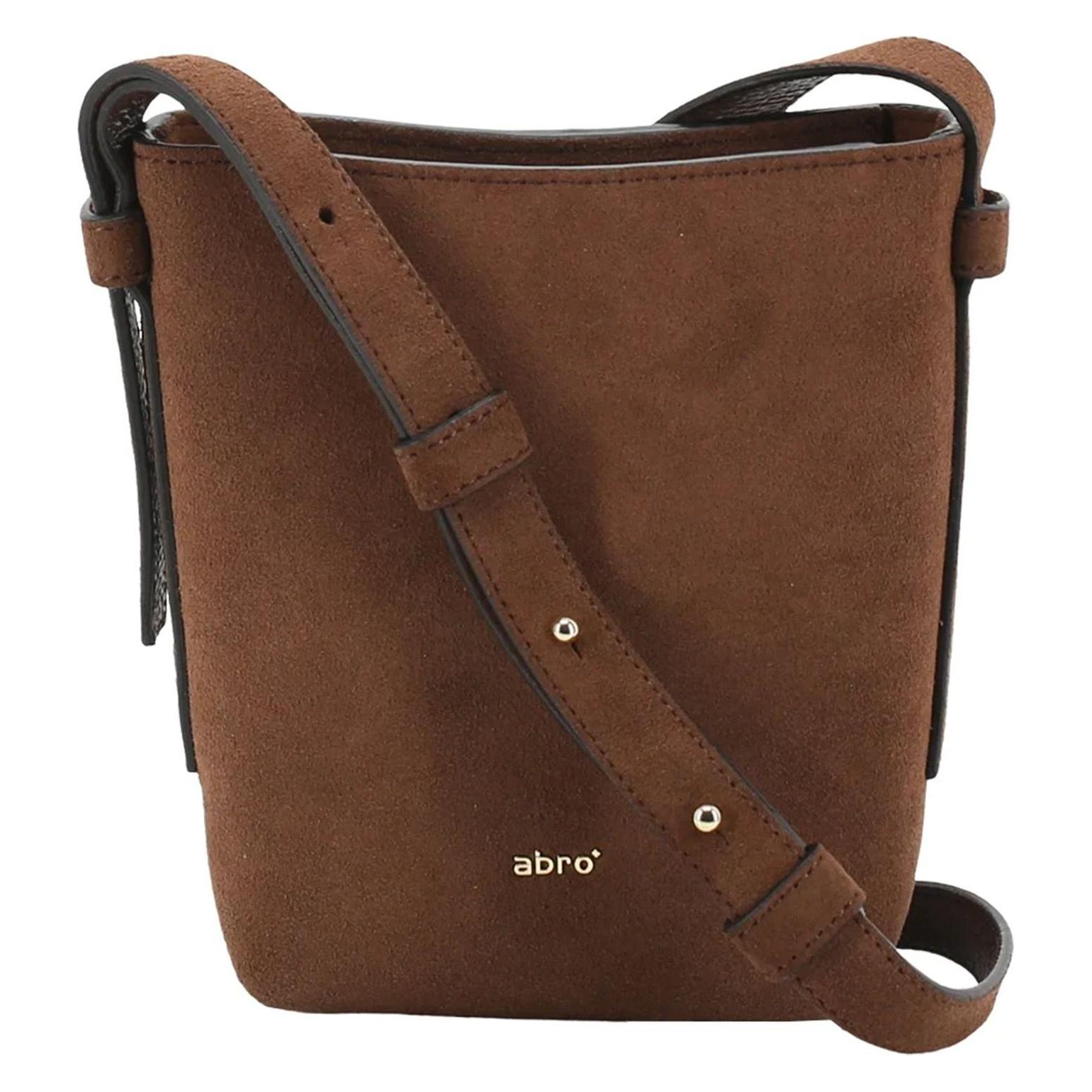 Abro, Damen, Handtasche, Leather Suede Crossbody Bag Cosmo, Braun