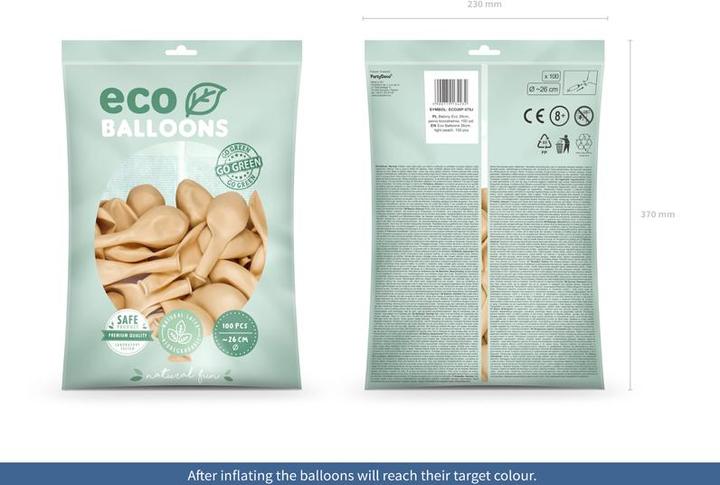 Produktbild Partydeco Eco Balloons 26cm pastel, light peach (1 pkt / 100 pc.) (100 x)