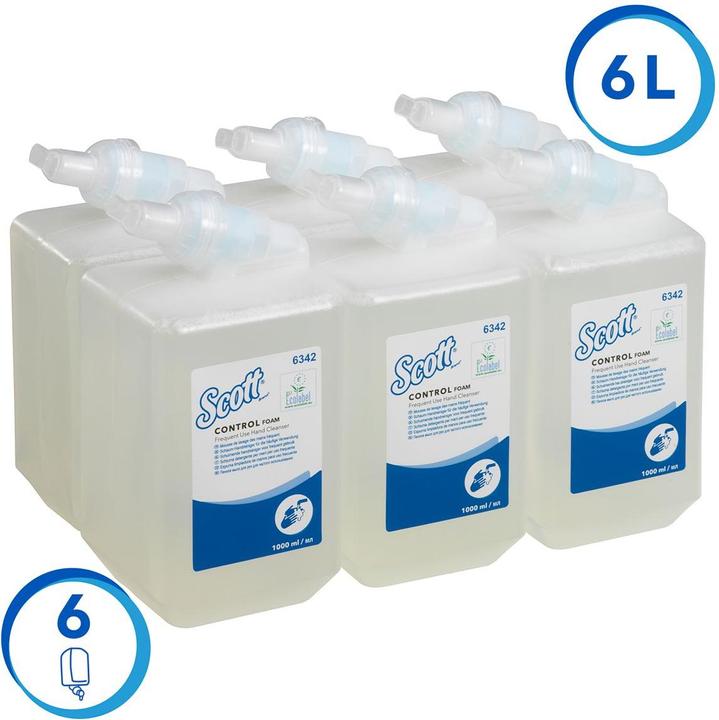 Productafbeelding Kimberly-Clark Clark SCOTT® 6x 1 L Schuimzeep voorheen Kleenex Luxurious Foam - Handreiniger voor de handen (Vloeibare zeep, 1000 ml)