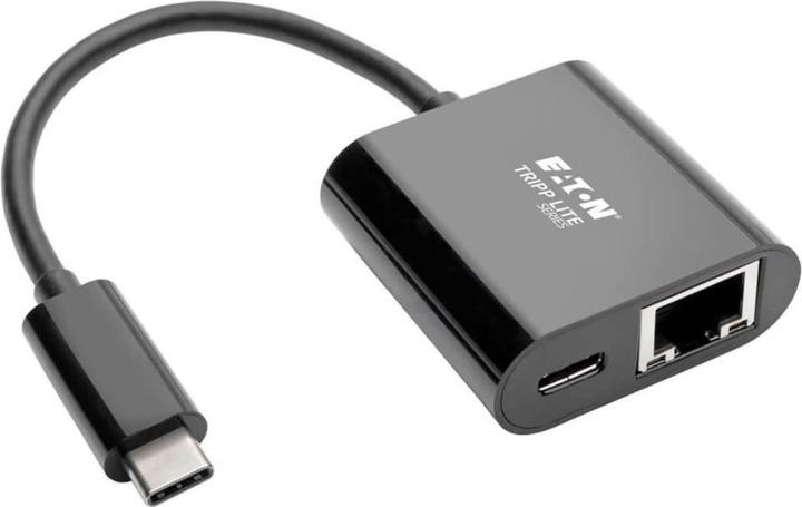 Eaton USB-C to Gigabit Network Adapter with USB-C PD Charging - Thunderbolt 3 Black (USB-C 3.1 Gen 1, RJ45 Gigabit Ethernet (1x))