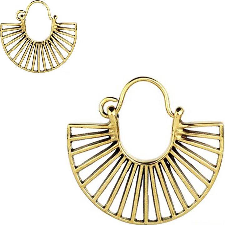 Produktbild Star Piercing Ohrring vergoldet Fächer (Messing)