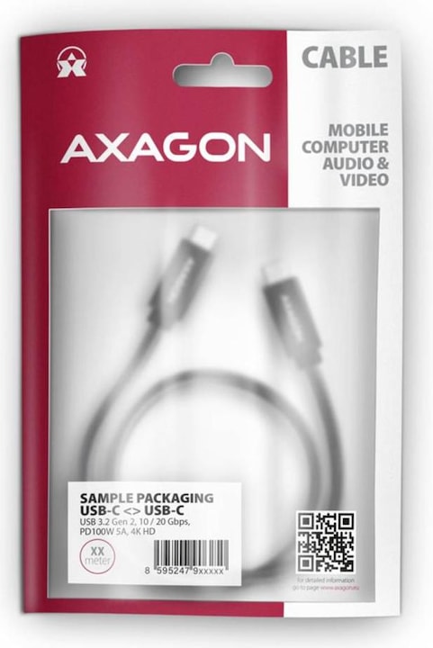 Actual product image Axagon USB C – USB C (2 m, USB 3.2 Gen 2x2)