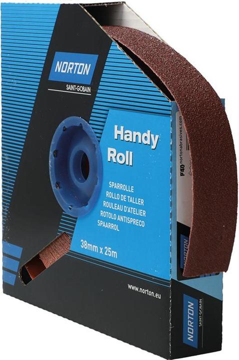Image du produit Saint-Gobain 38 mm x 25 mtr. R222 K40 - Norton Slibelaerred i rulle (P40)