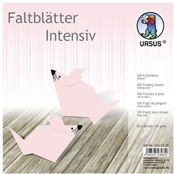 Thumbnail - Ursus, Bastelpapier, Faltblätter Intensiv Uni 20x20cm VE=100 Blatt altrosa (65 g/m², 1 x)
