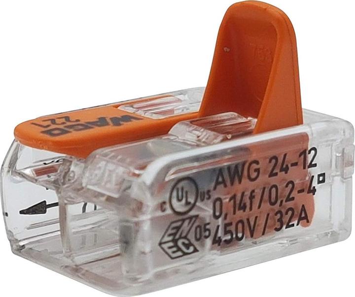 Immagine prodotto Wago 50 Stück Verbindungsklemmen 221-412, 2-adrig mit Hebel