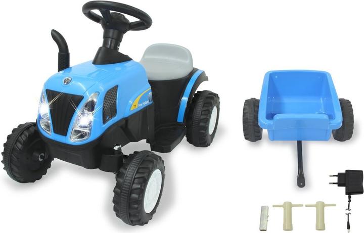 Immagine prodotto Jamara Trattore ride-on New Holland con rimorchio blu 6V (6 V)