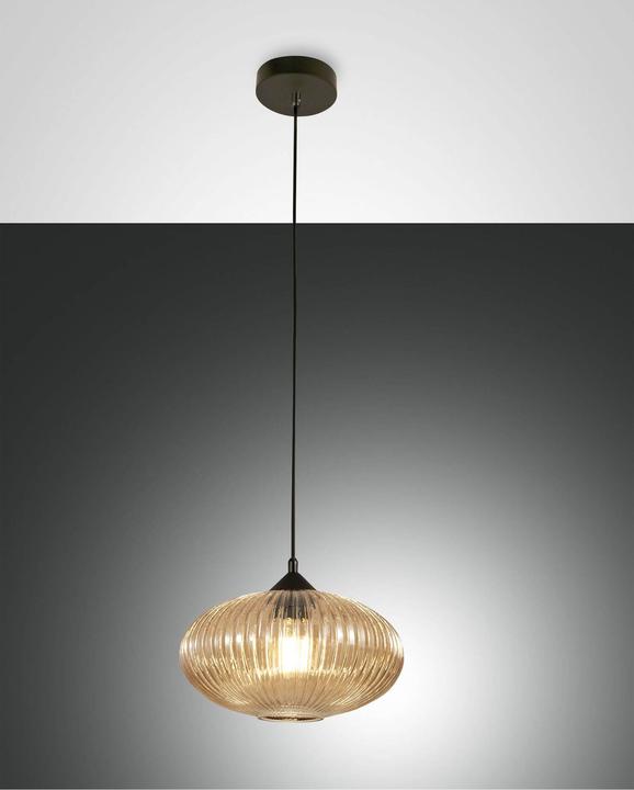Fabas Luce Lampada a sospensione Fiordaliso E27 Ø300mm ambra (E27)