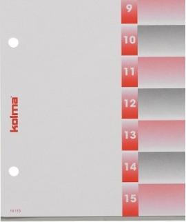 Actual product image Kolma Register A4 superstrong 1-15 15-piece grey