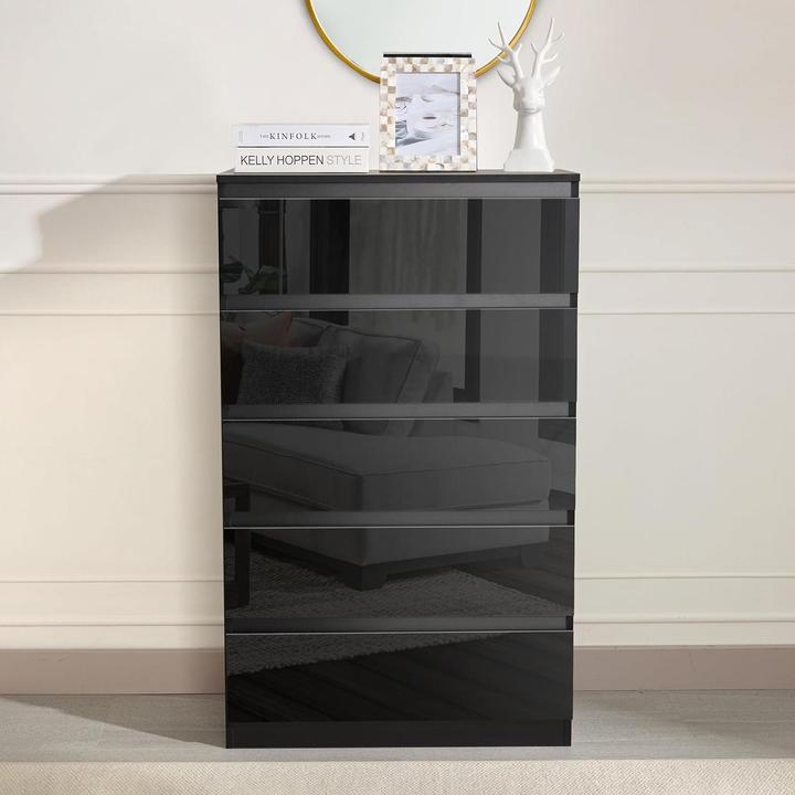 Produktbild HTI-Living Kommode Kenji 5 Schubladen Hochglanz (70 x 40 x 115 cm)