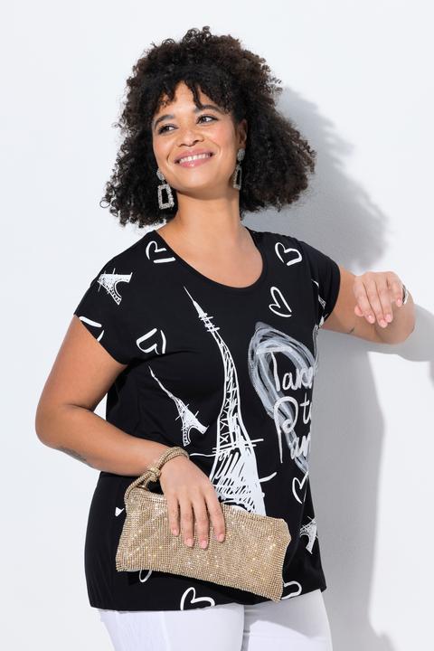 Produktbild Miamoda T-Shirt, Komfort Fit, Paris/Herz-Druck, elastischer Saum (46)