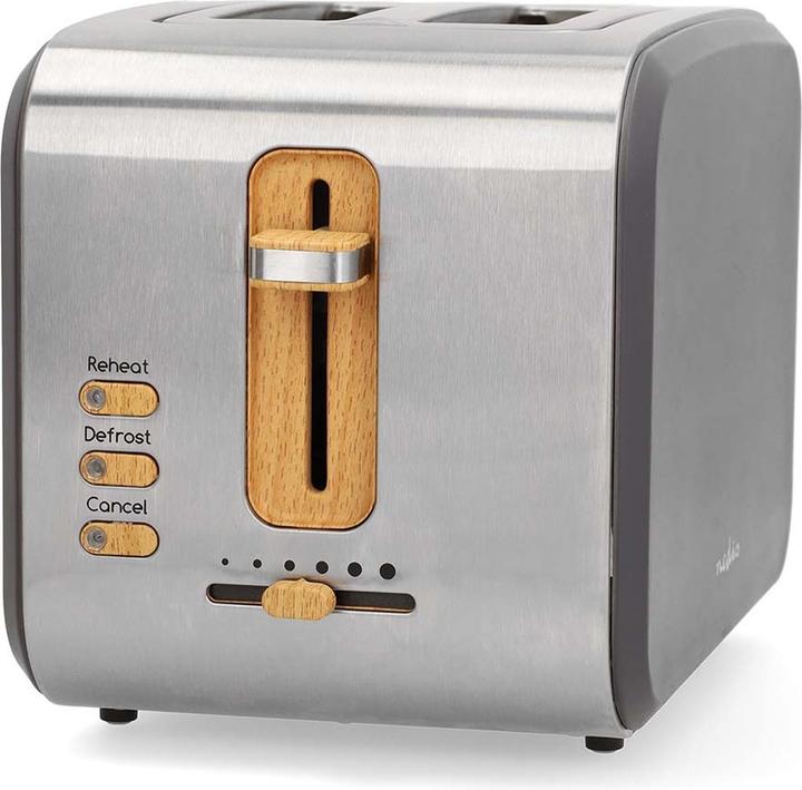 Actual product image Nedis Toaster Soft Touch Series 2 slots Browning levels: 6 Defrost function Grey