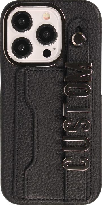 Image du produit PhoneLook Coque Personnalisée cuir sur mesure avec lettrage argent + lanière et compartiment carte (Apple iPhone 15 Pro Max)