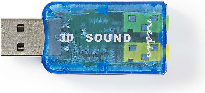 Produktbild Nedis Soundkarte 5.1 USB 2.0 Mikrofonanschluss: 1x 3.5 mm Headset Verbindung: 3.5 mm Male Schwarz (USB)