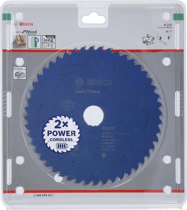 Produktbild Bosch Professional Zubehör Akku-Kreissägeblatt Expert for Wood, 210 x 1,7/1,2 x 30, 48 Zähne