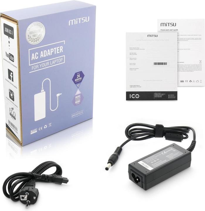 Image du produit Mitsu chargeur de notebook 20v 2a 5.5x2.5 - msi medion lenovo itd (40 W)