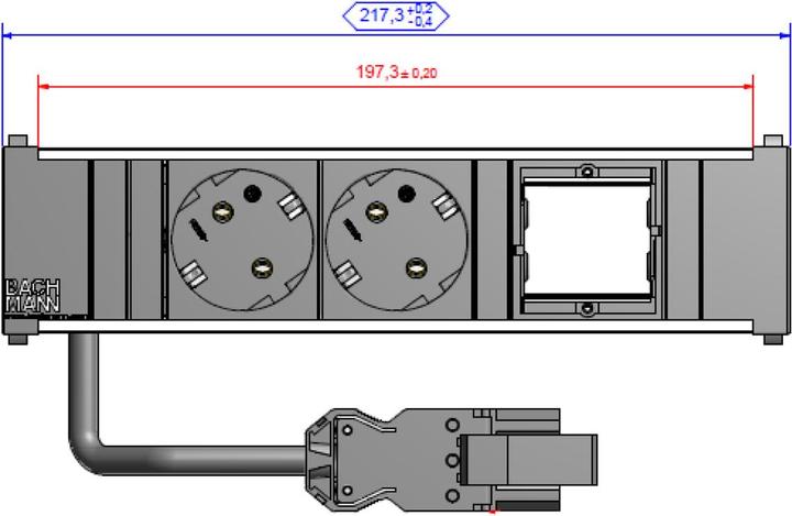 Produktbild Bachmann CONI Verlängerungsschnur (2x, CEE 7/3)