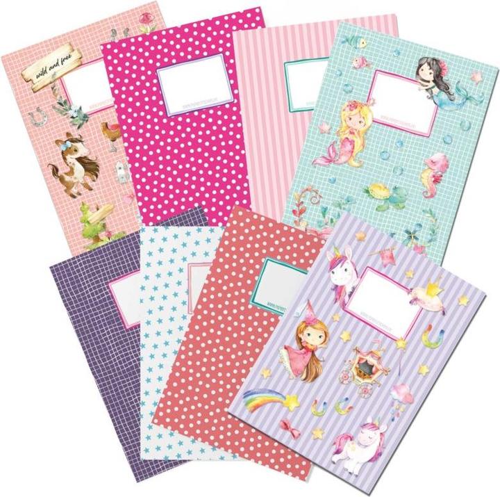 Produktbild Papierdrachen 8er Set Heftumschläge - Unter Wasser + Einhorn - Set 4 (A4)