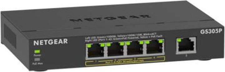 Netgear GS305Pv3, unmanaged, Gigabit Ethernet (10/100/1000), full duplex, Power over Ethernet (PoE) (5 Havens)