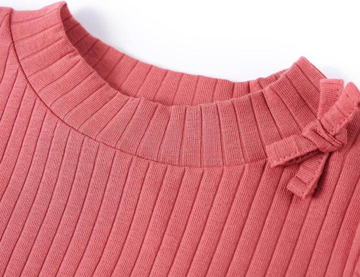 Produktbild vidaXL Kinder-Langarmshirt Altrosa 128,Material: 95 % Baumwolle. 5