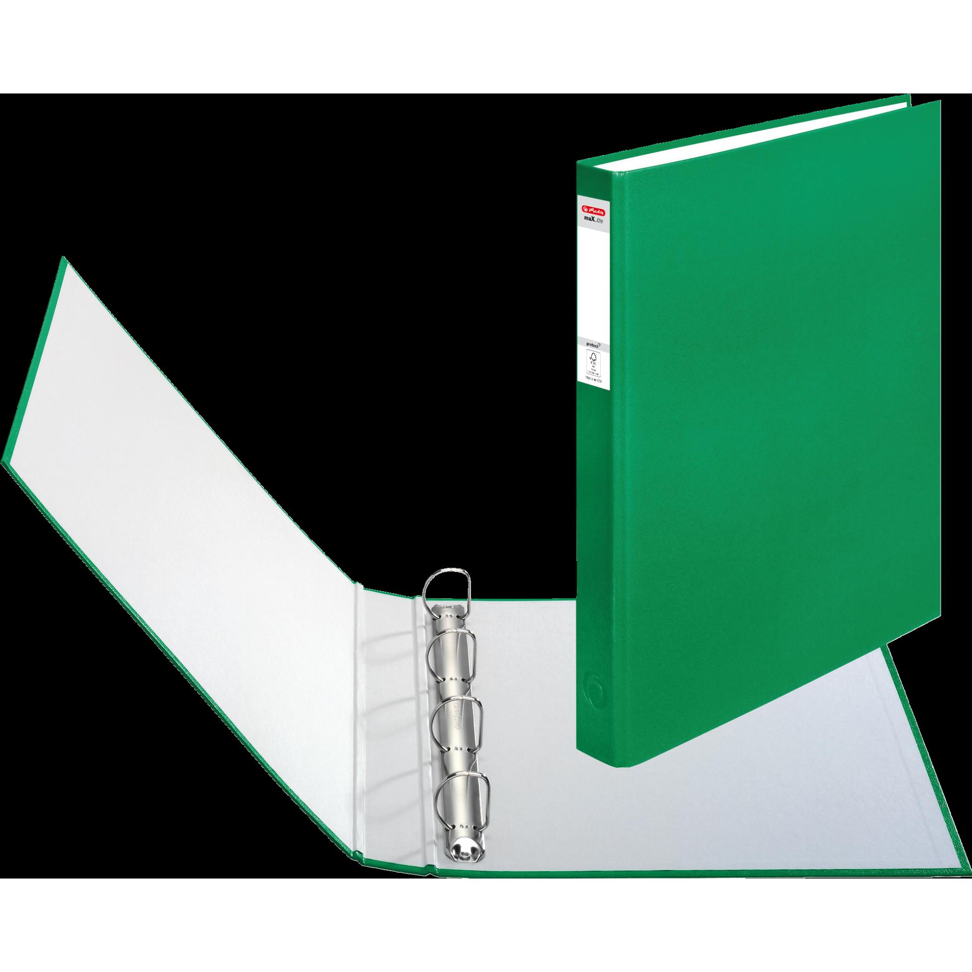 Herlitz, Ordner, Ringbuch, DIN A4, 4-Ring-Abreissvorrichtung, dunkelgrün Rückenbreite: 37 mm, Füllhöhe: 14 mm (A4, 37 mm...