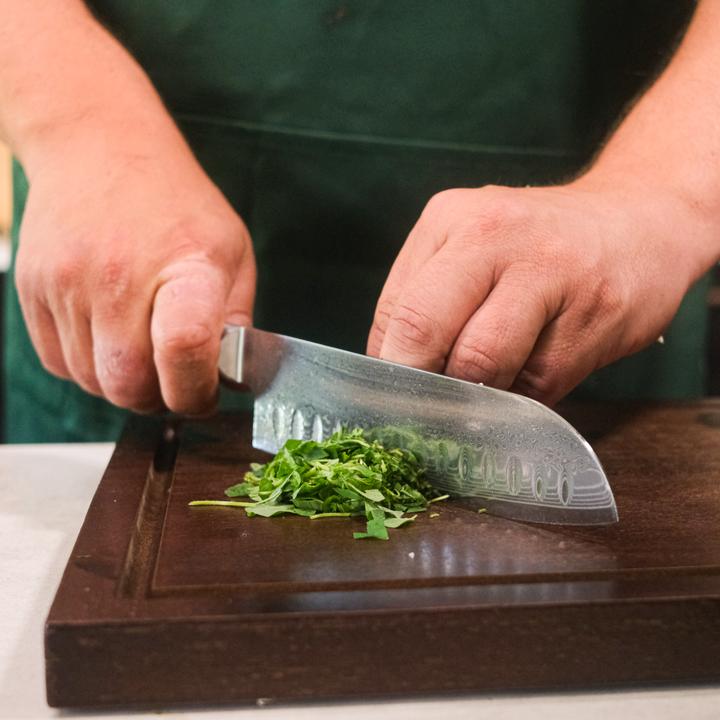 Actual product image Gladkokken - Damascus Santoku Knife - 18 cm Blade (18 cm)