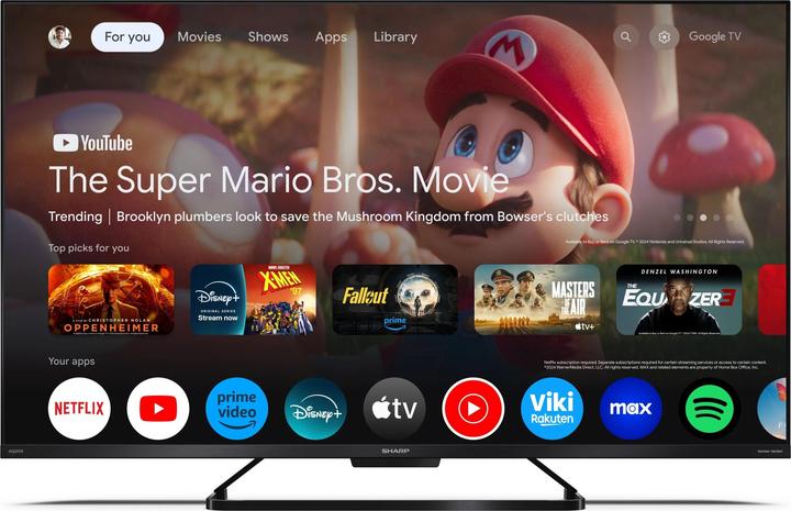 Image du produit Sharp 50GR8265E | 50" | Smart TV | Google TV | 4K Ultra HD (50", GR8, QLED, 4K)