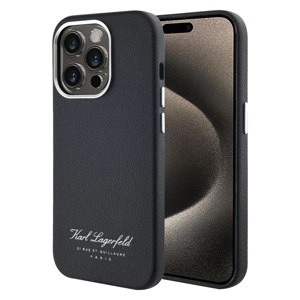 Karl Lagerfeld Grained Pu Hotel Rsg Case For IPhone 15 Pro Max Black (Apple IPhone 15 Pro Max), Smartphone Hülle, Schwarz
