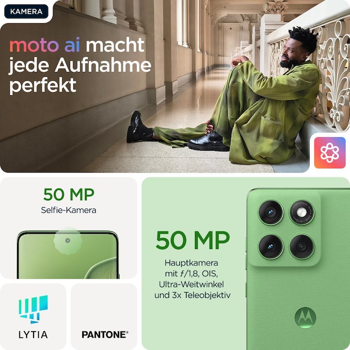 Immagine prodotto Motorola Bordo 60 (512 GB, Pantone Shamrock, 6.67", Doppia SIM, 50 Mpx, 5G)