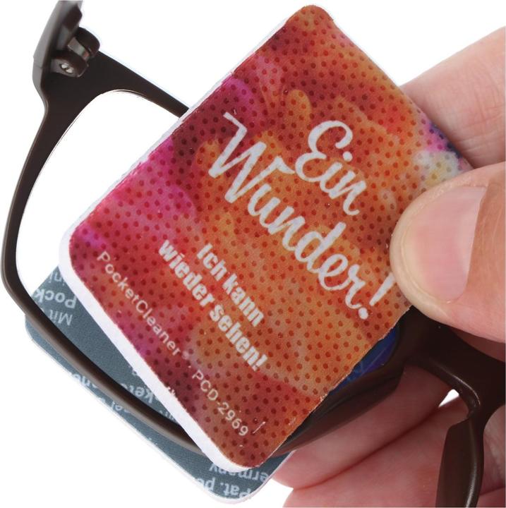Actual product image Wedo PocketCleaner glasses cleaning cloth, smartphone or tablet cleaning cloth in plastic case