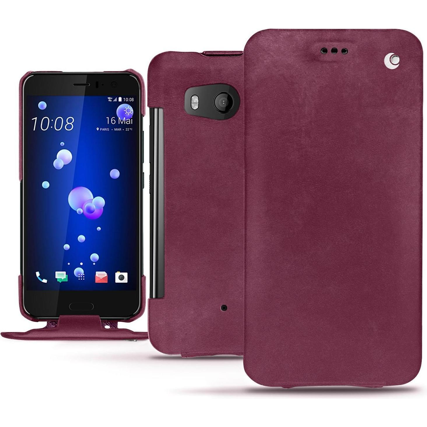 Noreve Lederschutzhülle vertikal (HTC U11), Smartphone Hülle, Violett