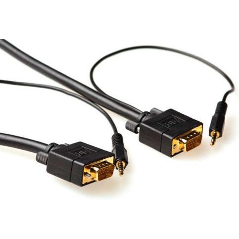 ACT 10m VGA + 3.5mm 10m VGA (D-Sub) + 3.5 mm (1/8") VGA (D-Sub) + 3.5 mm (1/8") Schwarz HDMI-Kabel (10 m, VGA), Video Ka...