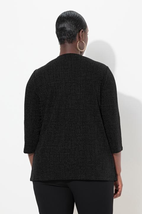 Actual product image Ulla Popken Sparkling Layered Look 3/4 Sleeve Blouse (50, 52)