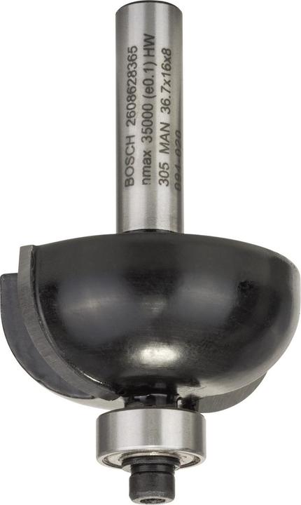 Produktbild Bosch Professional Zubehör Hohlkehlenfräser, 8 mm, R1 12 mm, D 36,7 mm, L 16 mm, G 58 mm