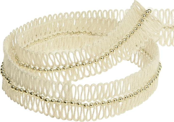 Produktbild Viana Dekoband mit goldenen Perlen auf Rolle (10x)