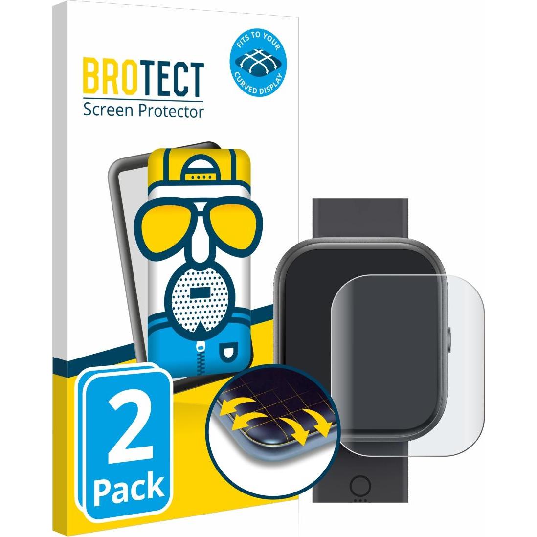 BROTECT Full-Cover Displayschutz Matt, Smartwatch Schutzfolie, Grau