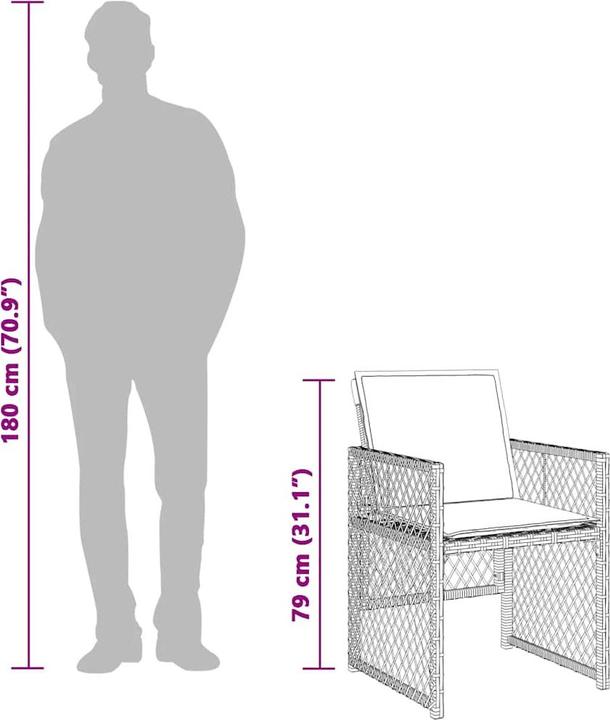 Actual product image vidaXL Garden dining set (275 cm)