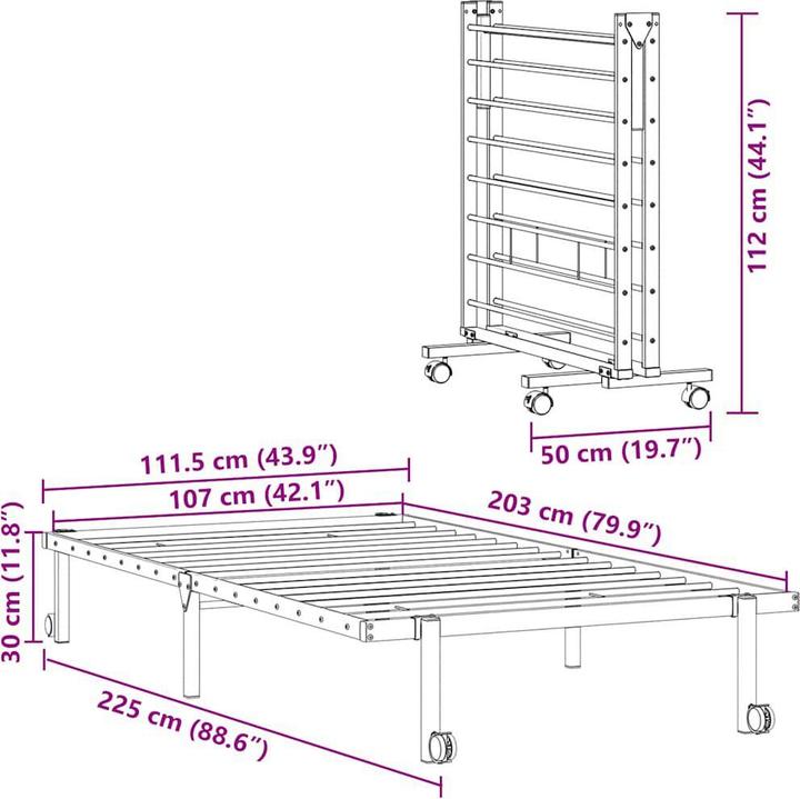 Image du produit vidaXL Bettgestell (107 x 203 cm)