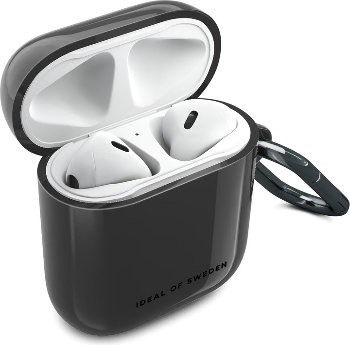 Productafbeelding iDeal Of Sweden Airpods laadimiskarbiümbris (1/2 gen) Heldere hoes, zwart getint (Koptelefoon tas)