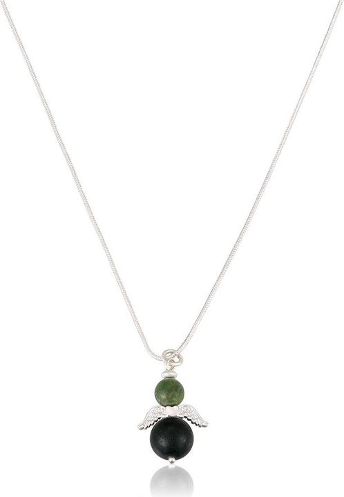 Image du produit Andreani Collier avec petit pendentif ange en véritable jade vert (Jade vert)