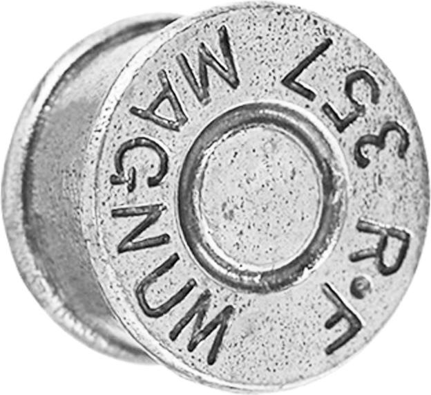 Produktbild Star Piercing Flesh Plug silber Patronenhülse Magnum (Messing)