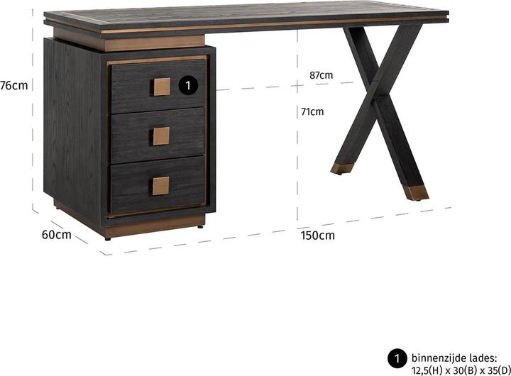 Image du produit Richmond Interiors Hunter (450 x 60 x 76 cm)