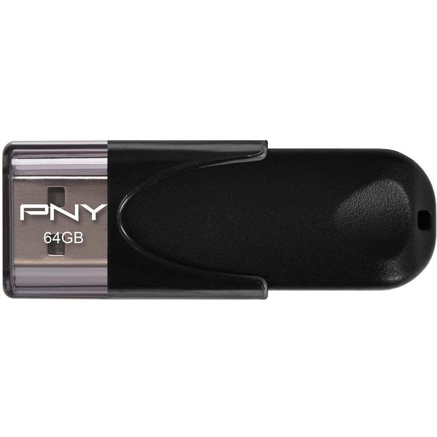 PNY Attaché 4 (64 GB, USB-A, USB 2.0), USB Stick, Schwarz